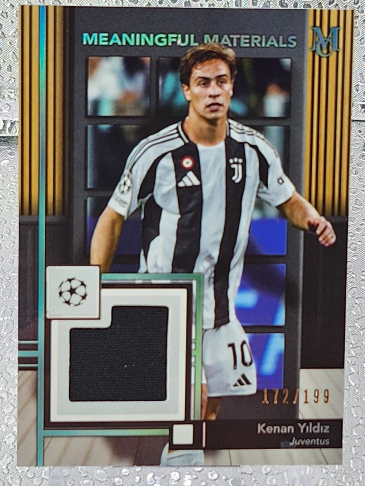 2024-25 Topps Museum  UCC #MMSR-KY Kenan Yıldız Material Aquamarine #/199