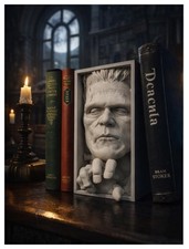 Frankenstein Book Nook Bookshelf Insert, 3D Printed Monster Horror Decor