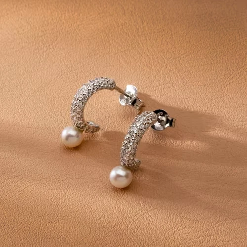 Orecchini anellina donna ragazza gioielli Morellato linea Perla SXU52 argento - Immagine 4 di 4