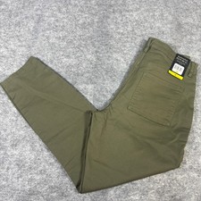 Banana Republic Womens High Rise Twill Pant Olive Green Straight Leg Size 6 NEW