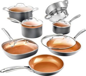 Pots and Pans Set 12 Piece Cookware Set with Ultra Nonstick Ceramic Coating New