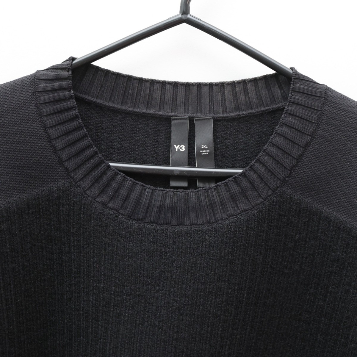 Y-3 Yohji Yamamoto Black Knit Sweater Oversized 2XL Adidas