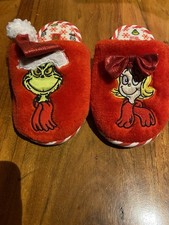 Dr. Seuss The Grinch  Cindy Lou Who Slippers House Shoes Size 11/12