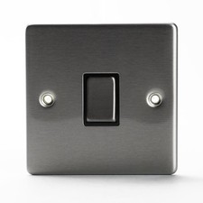 Status Stainless Steel Light Switch 1 Gang 2 Way, Screw Through, Pack of 1