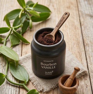 Reines Bourbon Vanillepulver gemahlen   100% pure Vanille ohne Zusätze