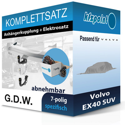 Für Volvo EX40 SUV 24- G.D.W. Anhängerkupplung abnehmbar + 7polig E-Satz AHK