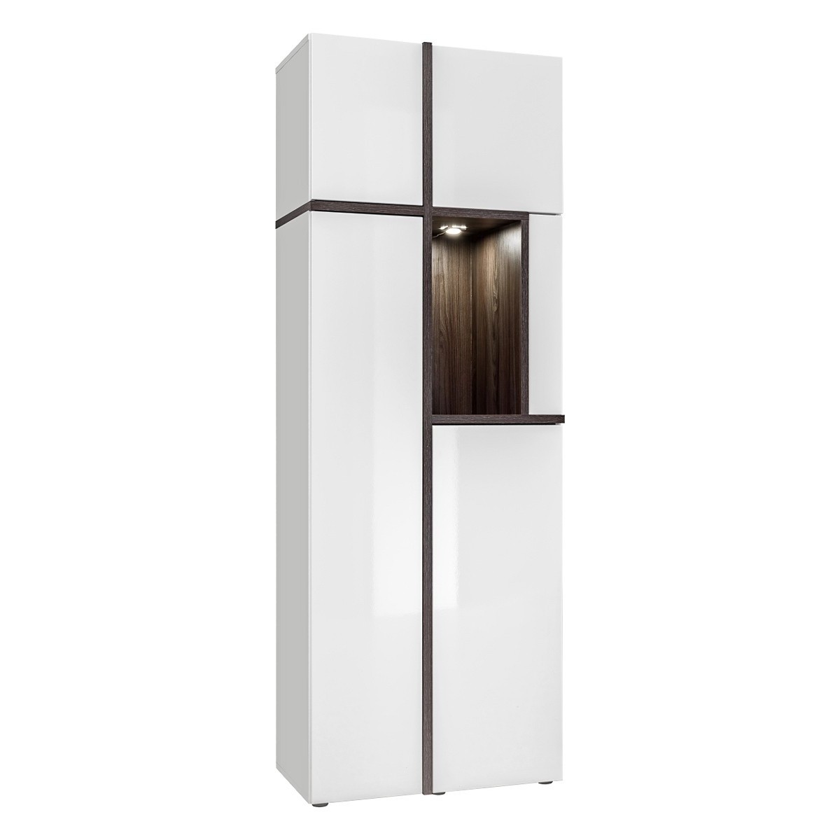 Bibliothèque étagère LED Cross 195cm blanc meuble de rangement