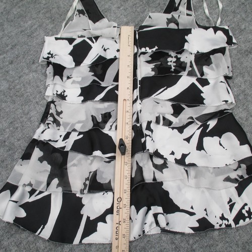 White House Black Market Camisole Womens XS Floral Ruffle Tiered Top Sleeveless - Picture 12 of 12