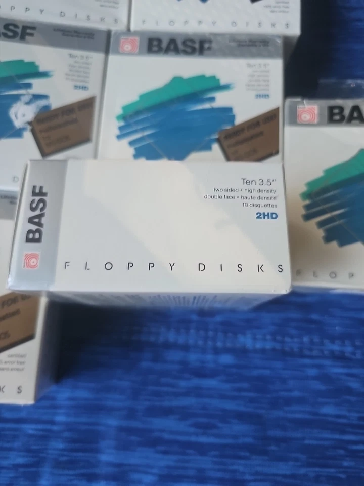 Caja SELLADA de Disquetes BASF 3.5mm Dos Caras Alta Densidad Doble Cara NUEVO Foto 4 de 4