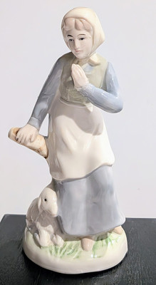 Espada Navaro Spanish Porcelain Figurines Girl w/ Sheep Lamb REPAIRED