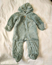 Carter's Green 9 Months Hooded Fleece Snowsuit Full Zip Bear Theme