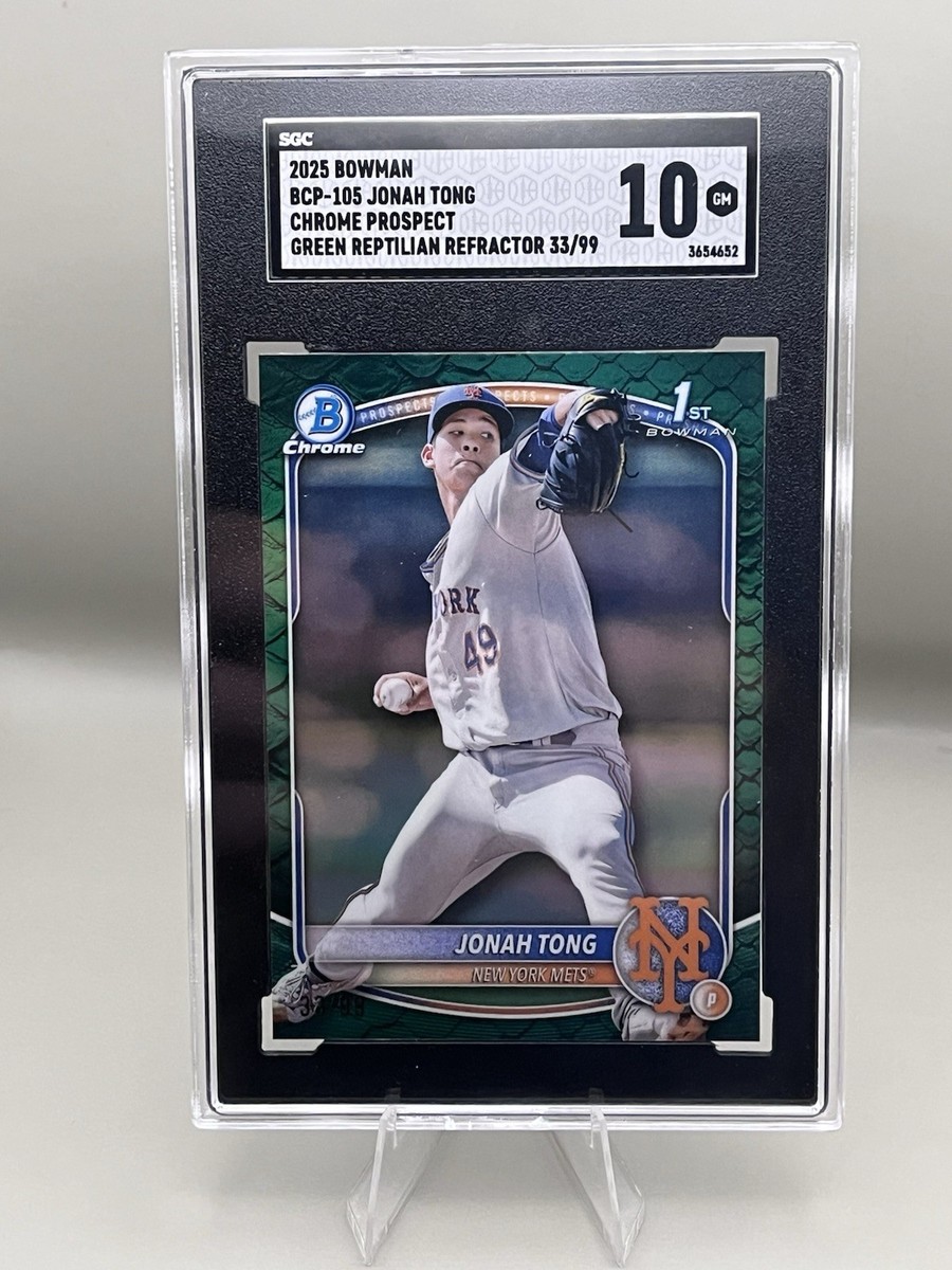 2025 Bowman - Chrome Prospects Jonah Tong #BCP-105 Green Reptilian