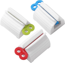 3Pcs-Rolling Tube Toothpaste Squeezer Toothpaste Seat Holder Stand for Bathroom