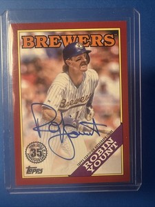 2023 Topps Baseball Robin Yount 1988 Topps Autograph, 88BA-RY, Red #17/25