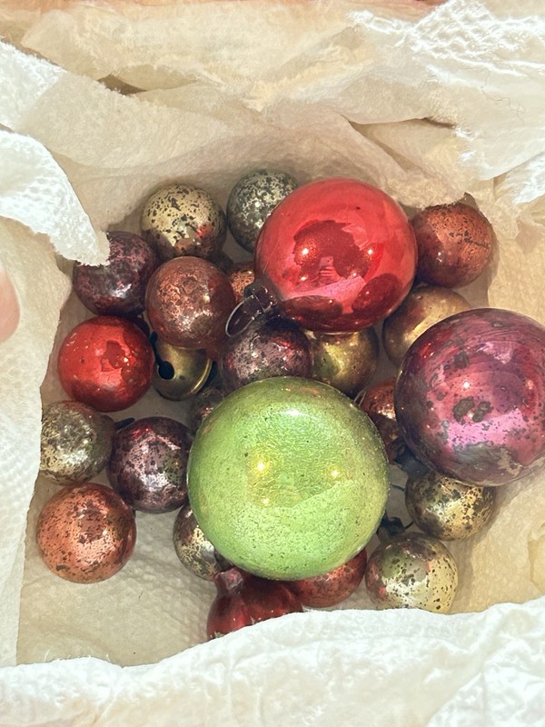 Lot 20+ Vintage Mercury Glass Christmas Tree Ornaments Japan Feather Mini