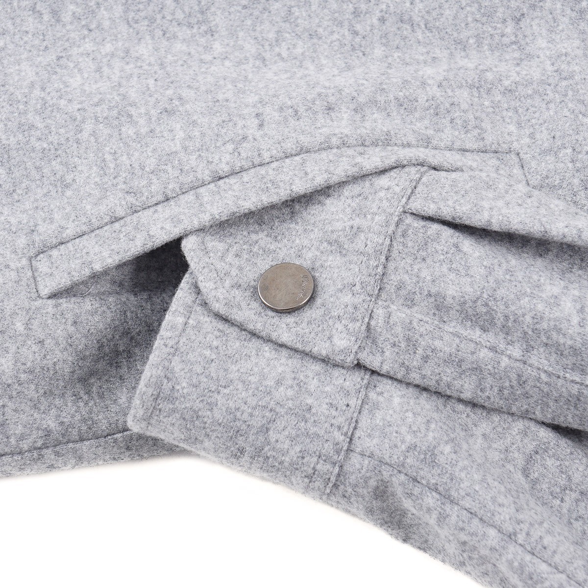 Drumohr Light Gray Soft-Brushed Wool Zip-Front Jacket M (Eu 48) NWT - second product detail image
