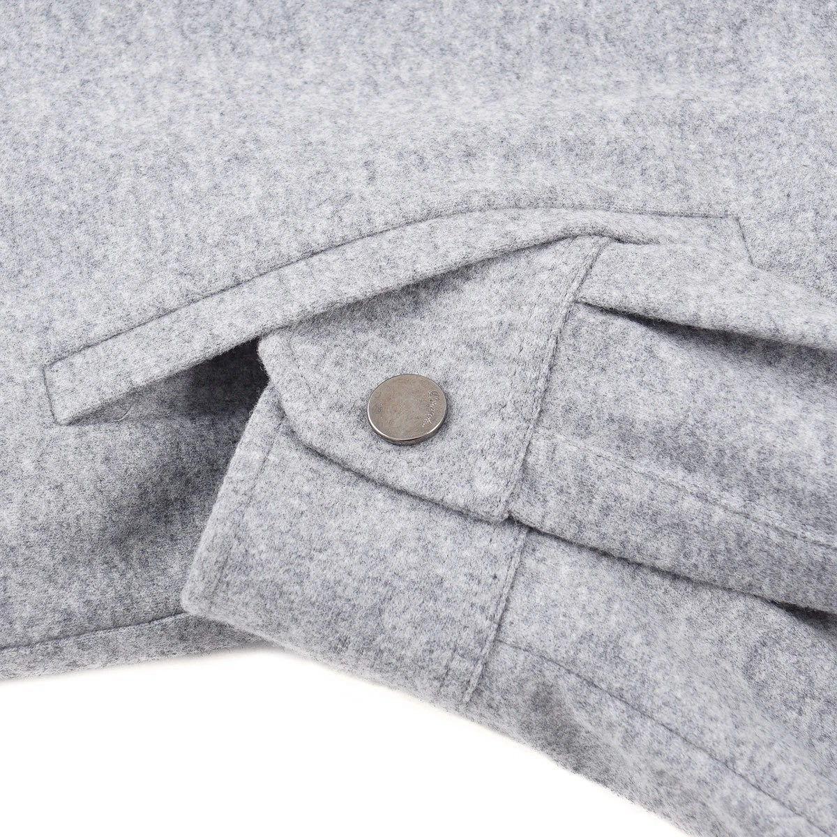Drumohr Light Gray Soft-Brushed Wool Zip-Front Jacket M (Eu 48) NWT - product detail image 2