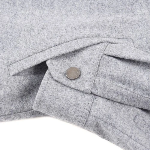 Drumohr Light Gray Soft-Brushed Wool Zip-Front Jacket M (Eu 48) NWT image 2