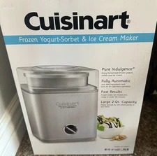Cuisinart ICE-30BCP1 Ice Cream Maker and Frozen Yogurt Machine 2-Qt Silver New!!