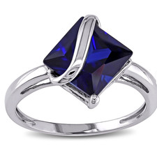 Antique Square Cut Blue Sapphire Ring 925 Silver Engagement Ring For Women Gift