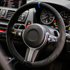 Alcantera Steering Wheel Cover Real Leather Wheel Wrap For Bmw X5 F15 2013-18 U Alcantera Steering Wheel Cover Real Leather Wheel Wrap For Bmw X5 F15 2013-18 U