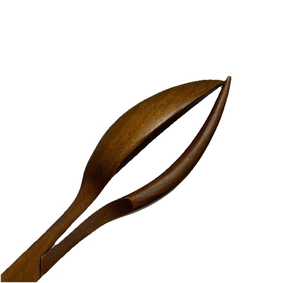 复古 Woodcroftery 木质沙拉夹 MCM 农舍 Rustic 法国制造 — 第 3/4 张图片