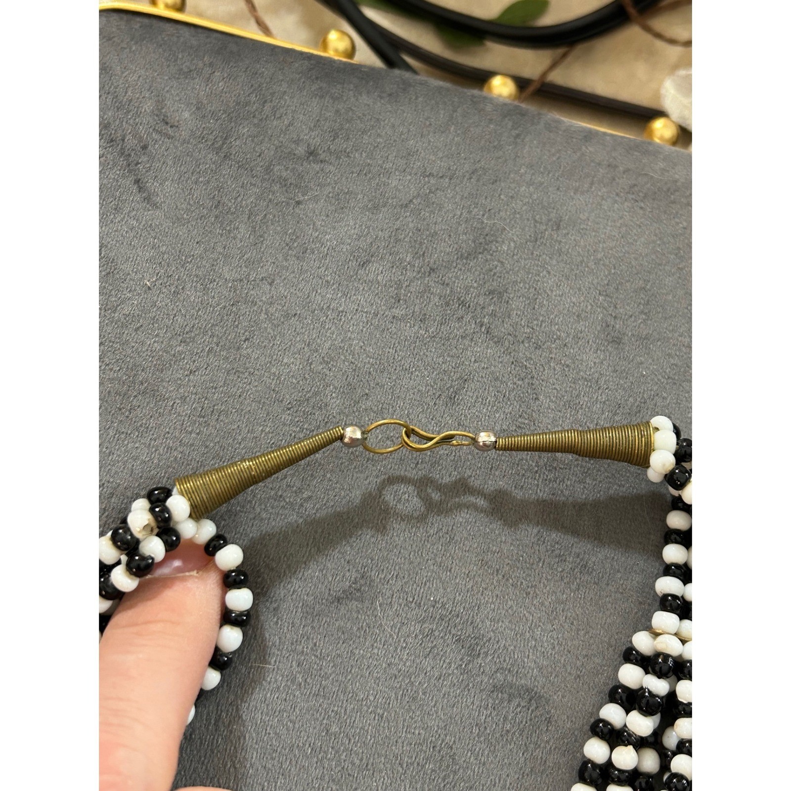 Handmade Multi Strand Seed Bead Statement Necklac… - image 4