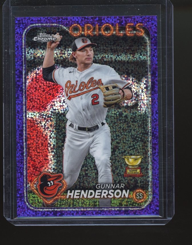 2024 Topps Chrome #36 Gunnar Henderson Purple Speckle Refractors #/299