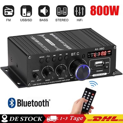 Bluetooth Mini Verstärker HiFi Power Audio Stereo Bass AMP USB MP3 FM Auto