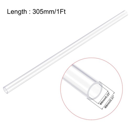 2 Tuyaux Acryliques Rigides Transparents 6mm ID X 8mm OD X 0,5m - Marque Zaplyte - Neufs