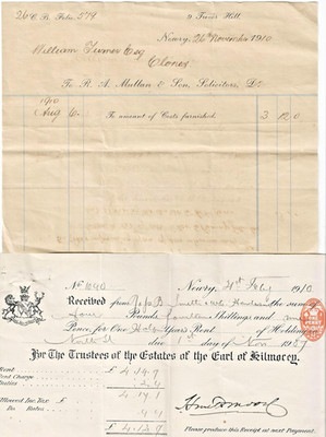 4 ALTE NEWRY COUNTY DOWN BELEGE. 1907-1910.