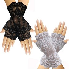 Lace Fingerless Gloves Bridal Tea Party Style