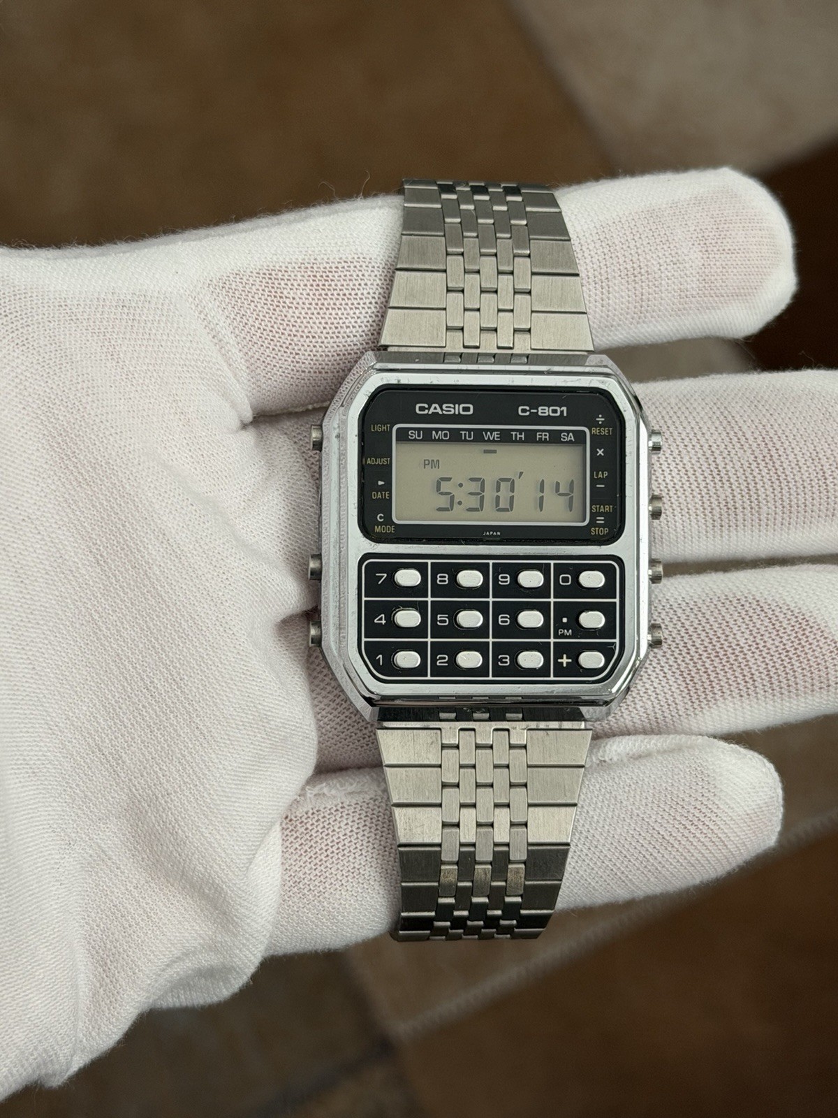 Rare Vintage Casio C-801 Men’s Digital Calculator Watch JDM 1980s Module 133