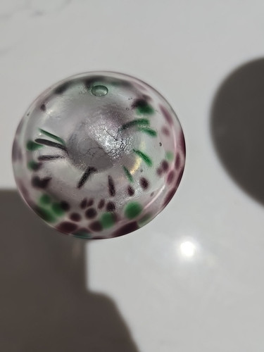 Langham England Vintage Hand Blown Art Glass Iridescent Mushroom 3.5" Signed - Picture 2 of 5