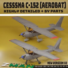 3d printed Cessna C-152 (2 IN 1) ADV VERSION V2 aircraft plane model 1/72