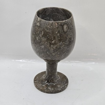 Handmade Natural Oceanic Marble Wine Goblet Capacity 150 mL 6''H Vase Art 