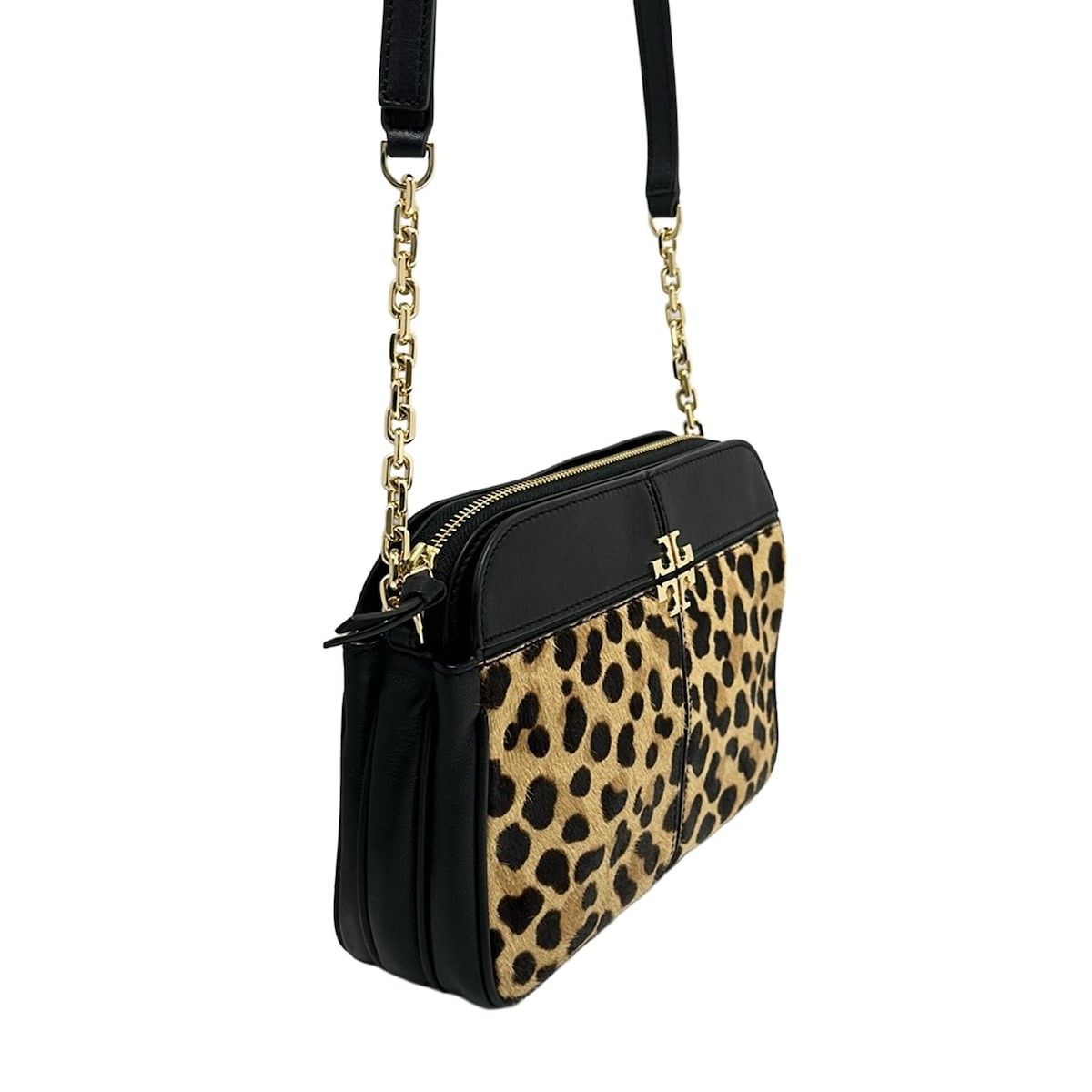 TORY BURCH Shoulder Bag leopard pattern Black x B… - image 2