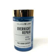 ValJean Labs Overnight Repair Retinol + Blue Tansy 60 Face Serum Caps Exp07/2027