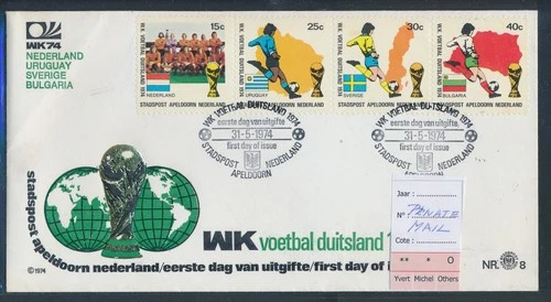 LS74726 Netherlands 1974 football cup Apeldoorn private mail FDC used