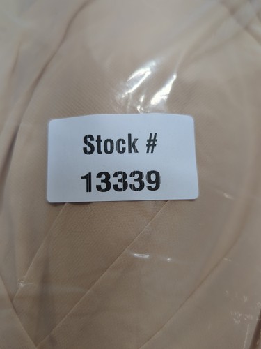 Vestido midi formal manga acampanada cuello en V alto bajo envolvente para mujer talla 14 beige - Imagen 7 de 7