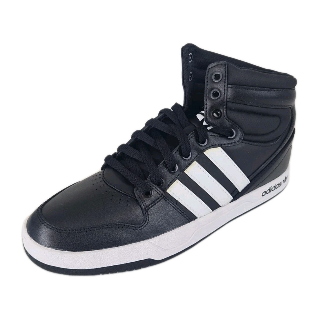 🚨 Adidas Originals Court Attitude Q32944 Men's Sneakers Black Leather Size 10.5