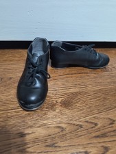 Capezio Youth Cadence Black Leather Dance Tap Shoe, Size 1.5 Youth Has scuffs