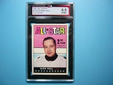 1967/68 TOPPS NHL HOCKEY CARD #129 GLENN HALL ALL STAR KSA 6.5 EX/NM+ TOPPS