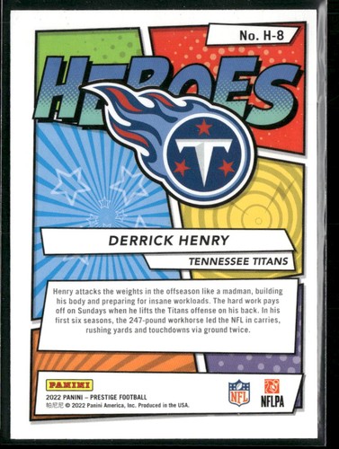 Panini Prestige 2022 #H-8 Derrick Henry Heroes - Imagen 2 de 2