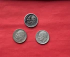 (3) 1960's Roosevelt Dime 10c - 90% Silver US Dime 10 Cent Red Lot 5