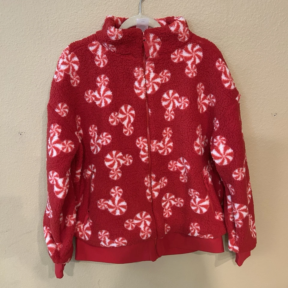 Chaqueta para mujer Mickey Mouse Icon menta remolino Sherpa polar cremallera nueva con etiquetas grande Foto 3 de 4