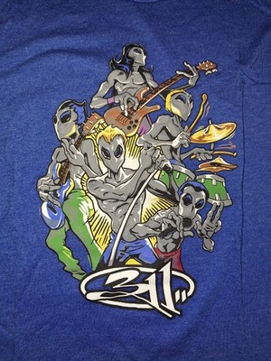311 t shirt - band as Aliens on blue background, never worn | eBay