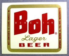 Enterprise Brewing BOH BOHEMIAN LAGER BEER label MA 12oz 