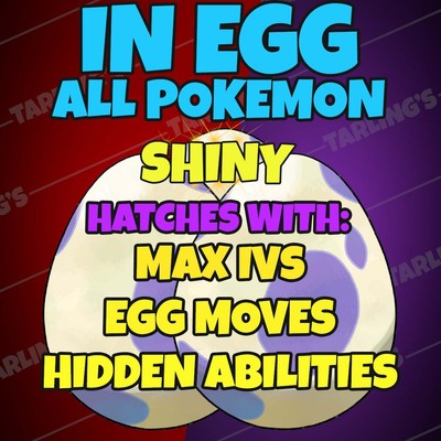 Pokemon Scarlet & Violet (#1-400) IN EGG - SHINY - Max IVs - BUY 2 GET 1 FREE!