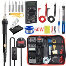 60W Soldering Iron Kit Electronics Welding Irons Solder Tools With multimeter W